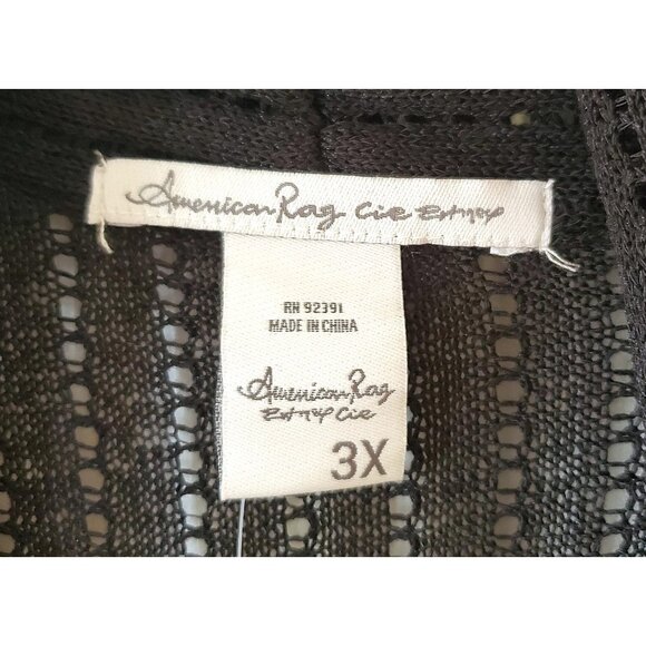 AMERICAN RAG BLACK DRESS SWEATER SHAWL WRAP EMBROIDERY LACE SIZE 3XL NWT - Picture 2 of 10